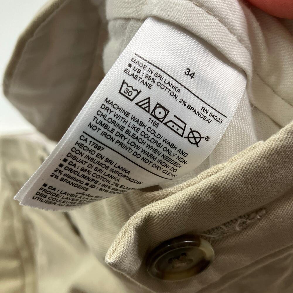 Old Navy | Ultimate Slim Built-In Flex Tan Cotton Chino Shorts Mens 34 - Picture 4 of 6
